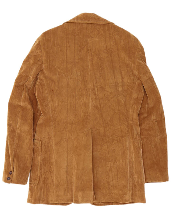 Jaqueta blazer feminina vintage de camurça com 2 botões UE 38 marrom médio