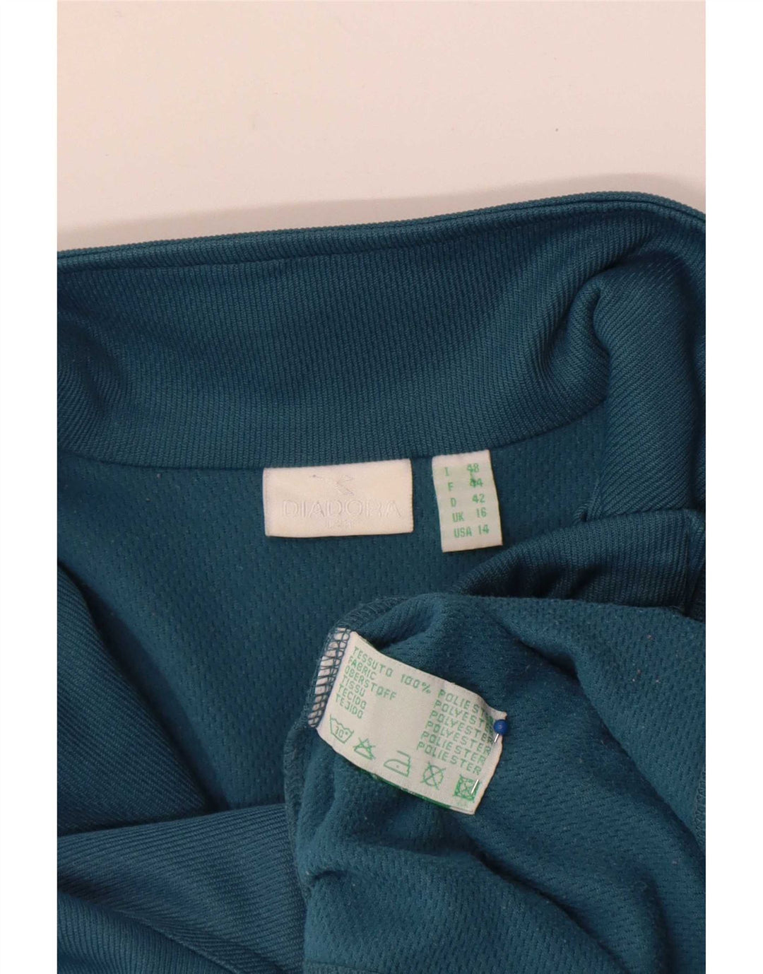 Diadora Womens Tracksuit Top Jacket UK 16 Grande Azul Poliéster