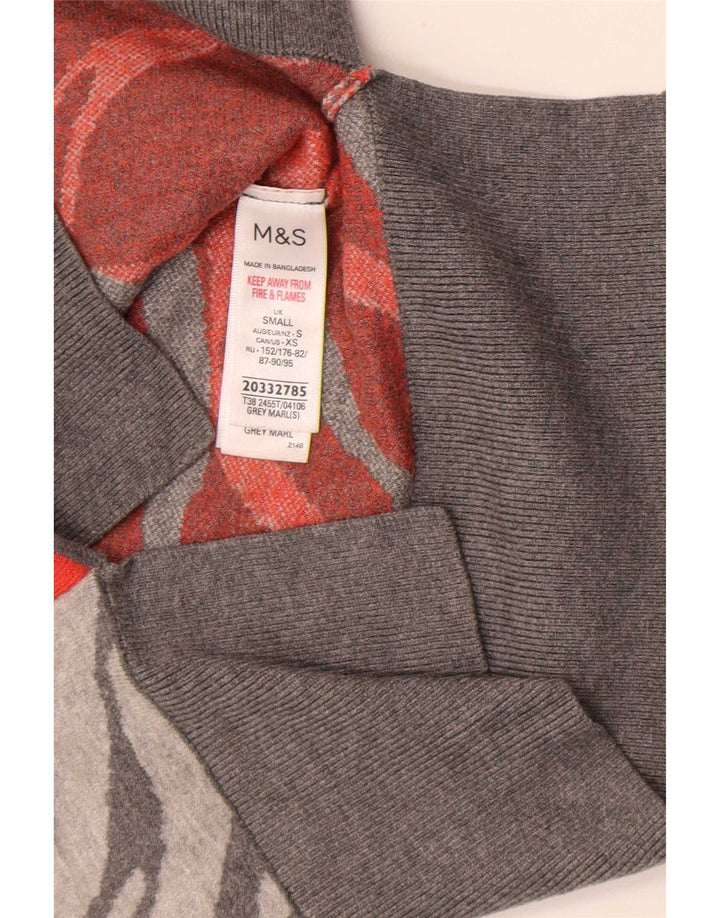 Suéter feminino Marks & Spencer com gola tartaruga Reino Unido 8 pequeno cinza