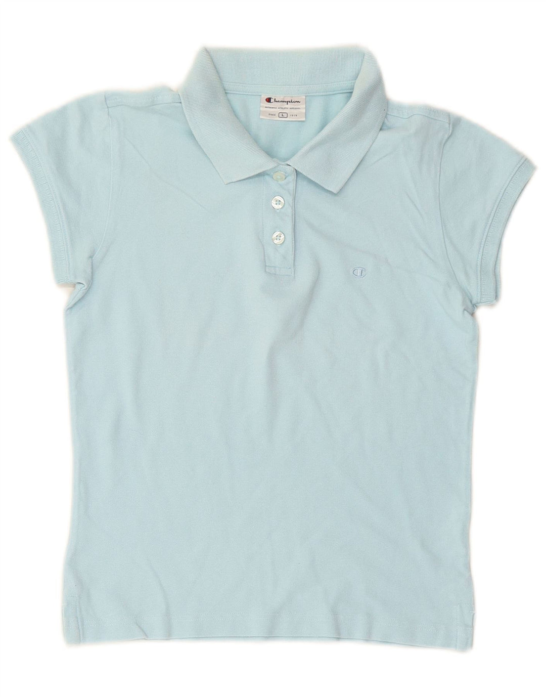 Camisa polo feminina CHAMPION UK 14 grande algodão azul