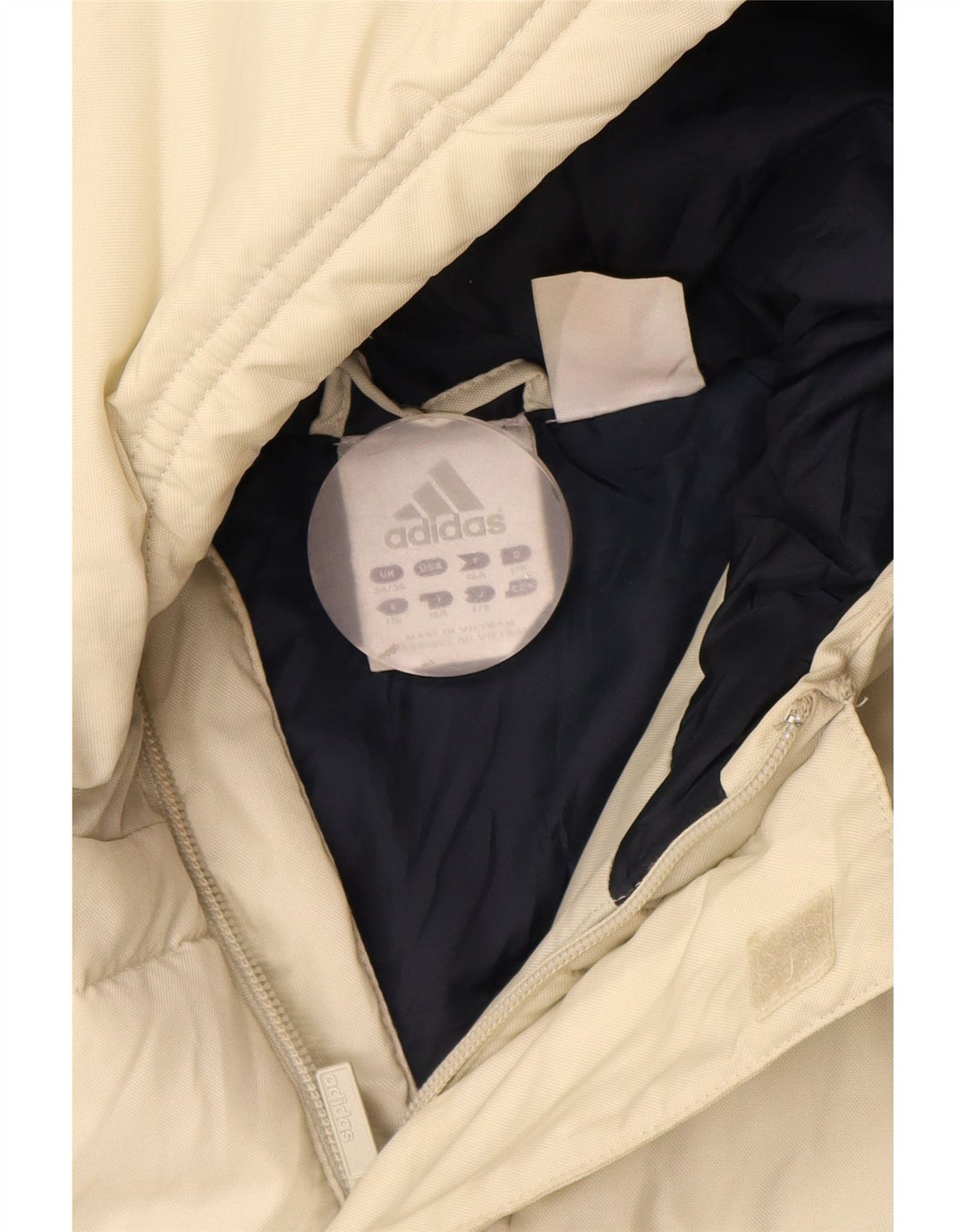 Jaqueta acolchoada com capuz gráfico Adidas Boys 15-16 anos branco colorblock