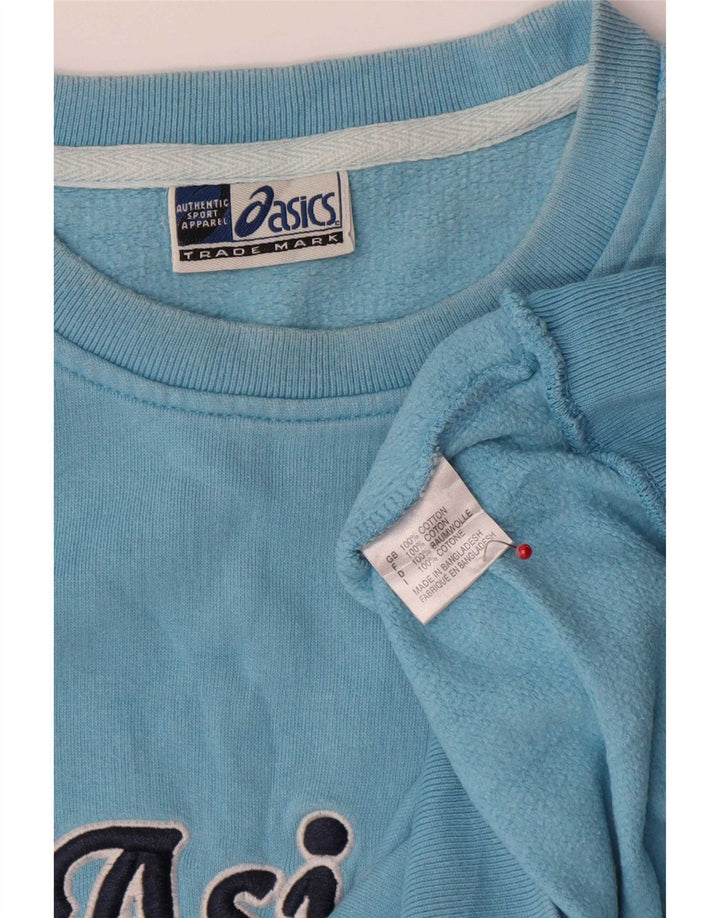 Asics Mens Graphic Moletom Jumper Grande Algodão Azul