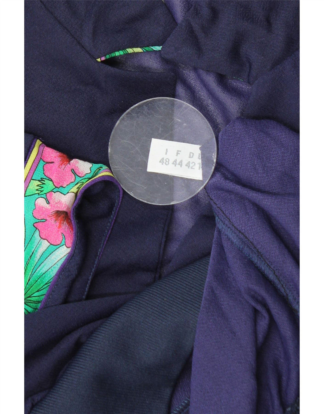 Blusa feminina VINTAGE Top IT 48 XL azul marinho floral