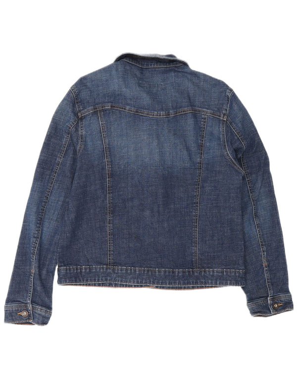 Jaqueta jeans feminina Lee UK 14 grande algodão azul