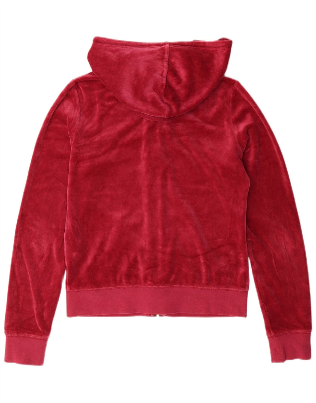 Suéter feminino com capuz e zíper de veludo JUICY COUTURE Reino Unido 10 algodão rosa pequeno