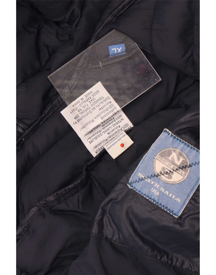 Casaco acolchoado com capuz feminino North Sails UK 18 XL azul marinho poliamida