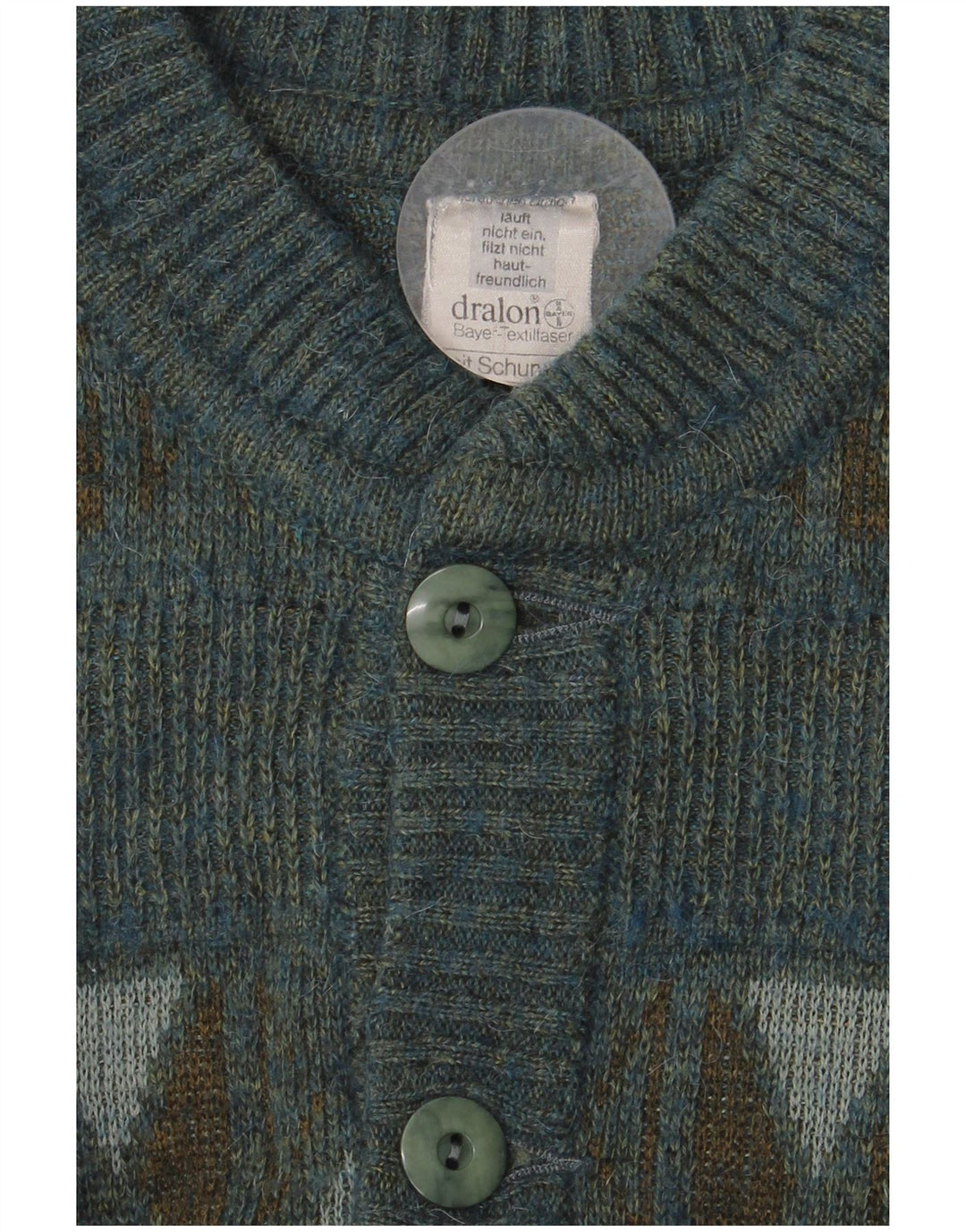 Suéter cardigã masculino DRALON médio multicolorido geométrico poliacrílico