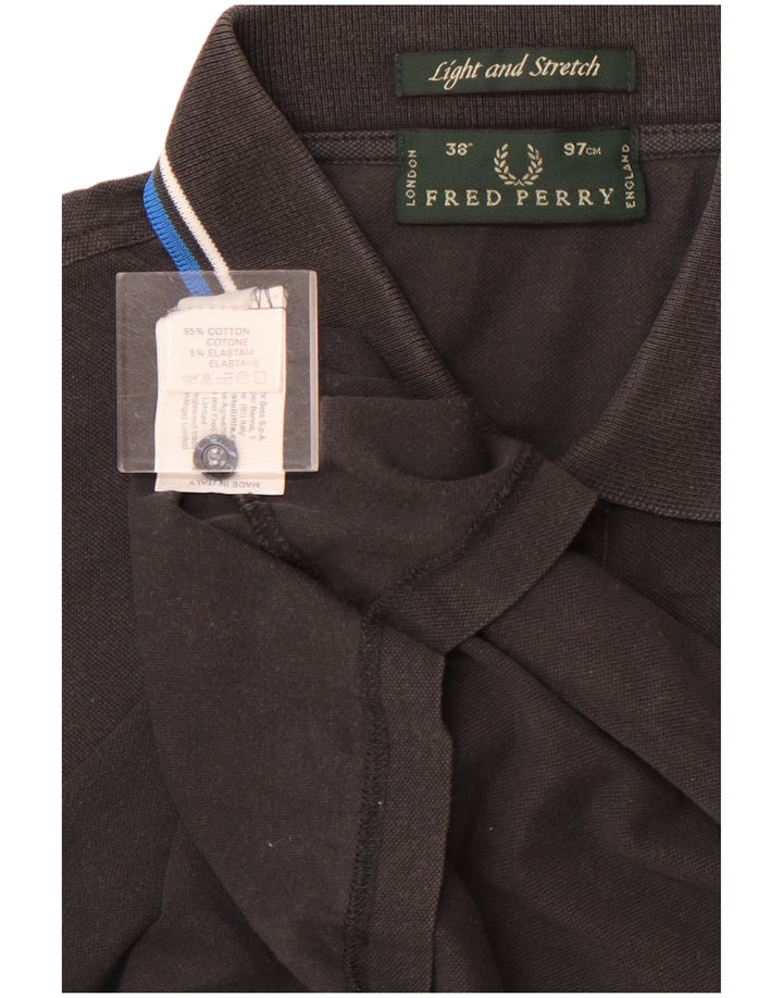 Camisa pólo masculina FRED PERRY pequena de algodão preto