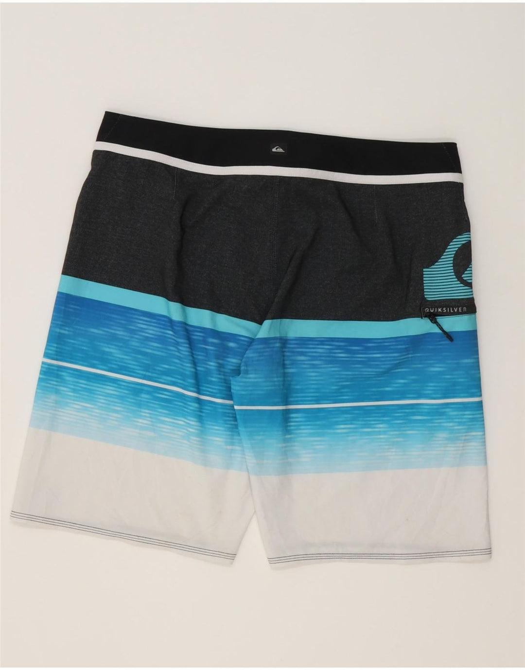 Quiksilver Shorts de natação masculino gráfico grande listrado multicolorido