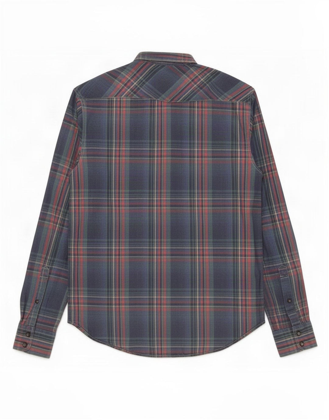 Camisa masculina de flanela Scotch & Soda xadrez azul médio