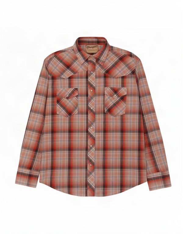 Camisa masculina de flanela Wrangler XL vermelha xadrez