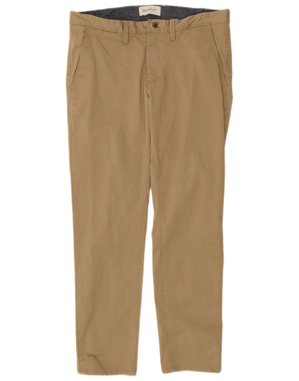 Calça Chino Masculina Slim Gant W34 L30 Algodão Bege