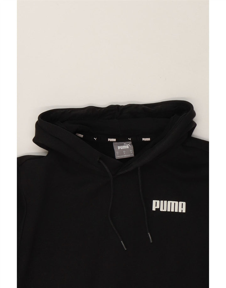 PUMA Mens Hoodie Jumper Medium Black Cotton Vintage Puma and Second-Hand Puma from Messina Hembry 