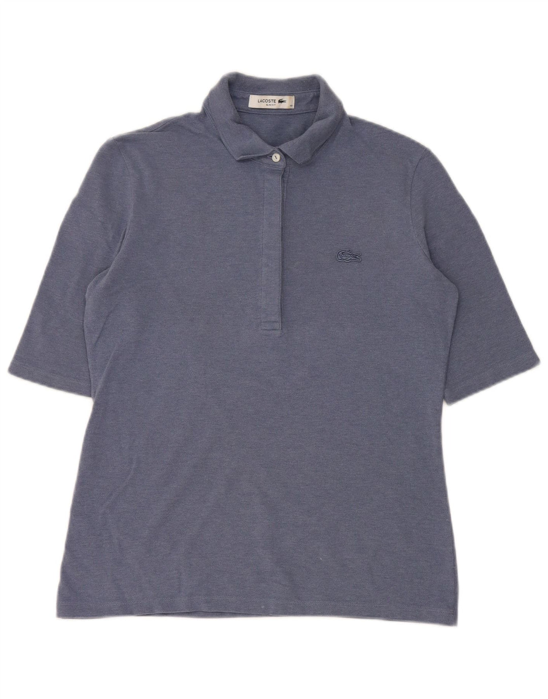 Camisa polo feminina Lacoste Slim Fit tamanho 40 algodão azul médio