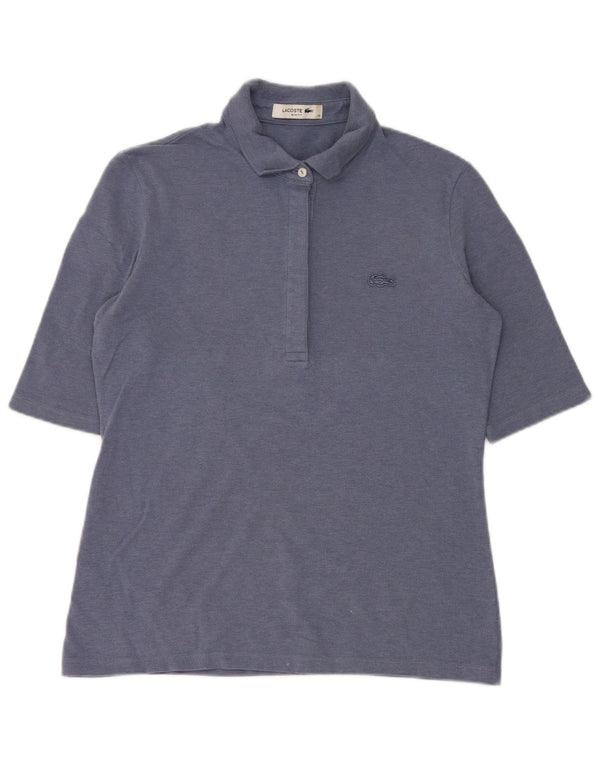 Camisa polo feminina Lacoste Slim Fit tamanho 40 algodão azul médio