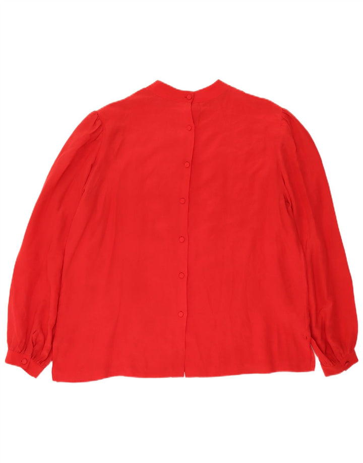Blusa camisa feminina vintage UE 42 grande seda vermelha