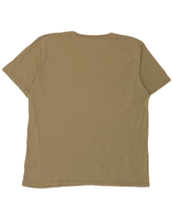 Alpha Industries Mens Graphic T-Shirt Top 4XL Khaki Cotton