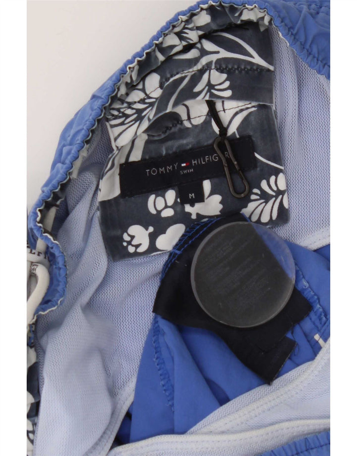 Shorts de natação masculino Tommy Hilfiger gráfico médio azul nylon