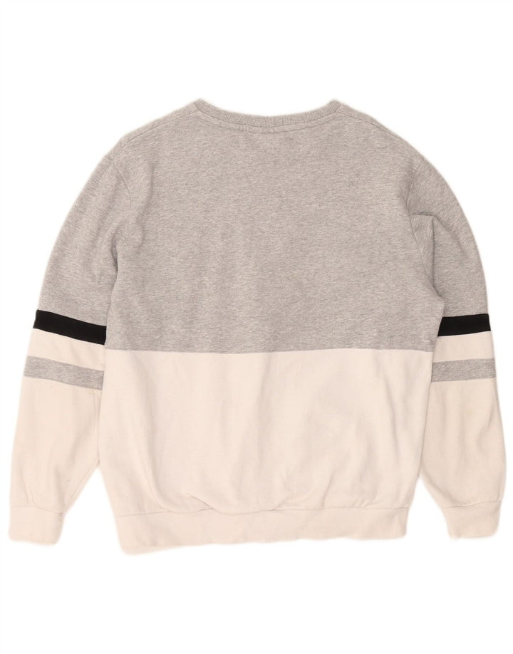 Fila moletom gráfico masculino jumper pequeno cinza colorblock algodão