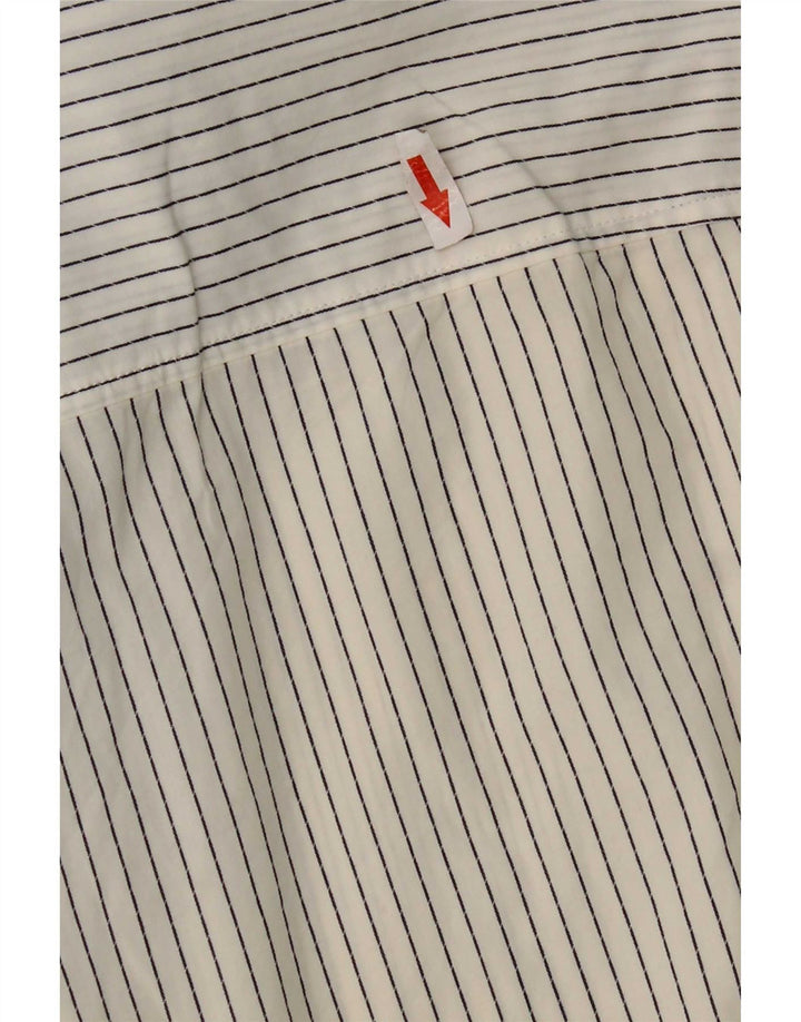Hugo Boss camisa feminina slim fit médio algodão listrado branco