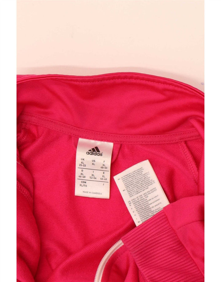 Adidas Womens Tracksuit Top Jacket UK 20/22 XL Rosa Poliéster