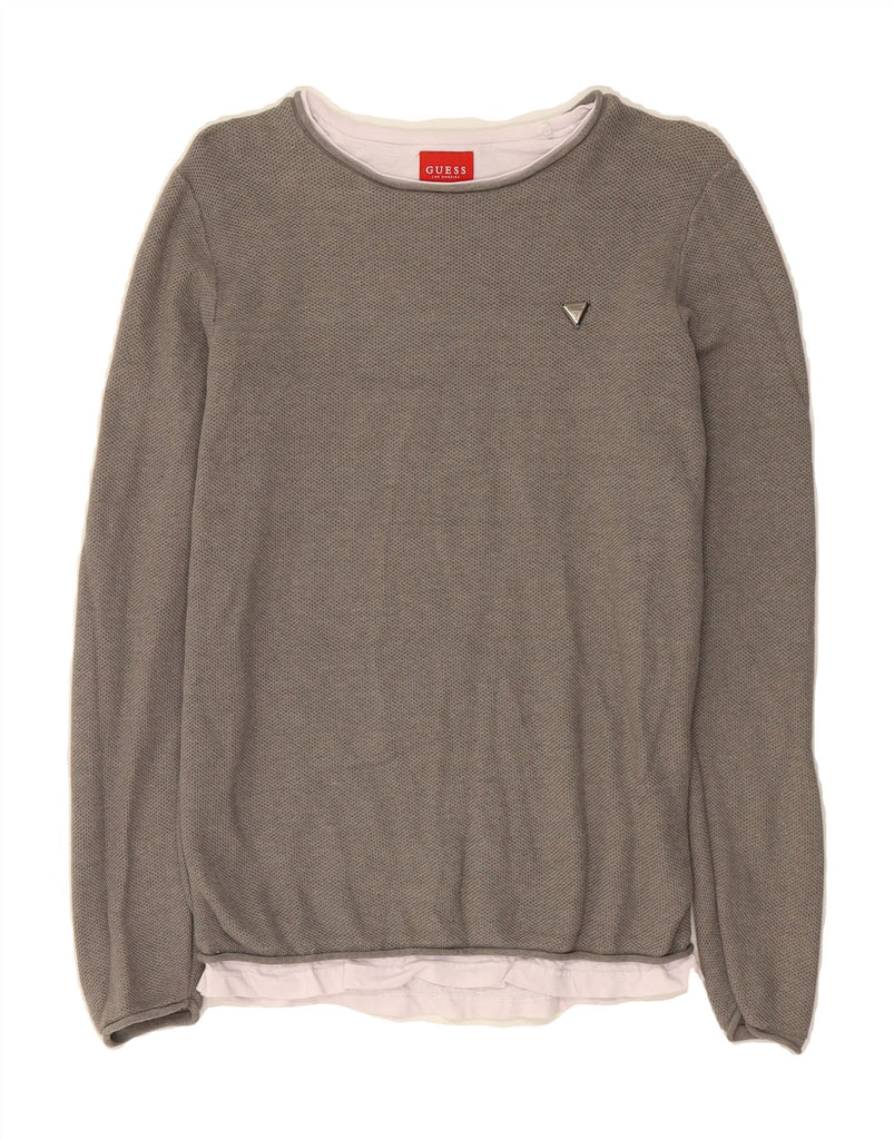 GUESS Mens Sweatshirt Jumper Small Grey Cotton Vintage Guess and Second-Hand Guess from Messina Hembry 