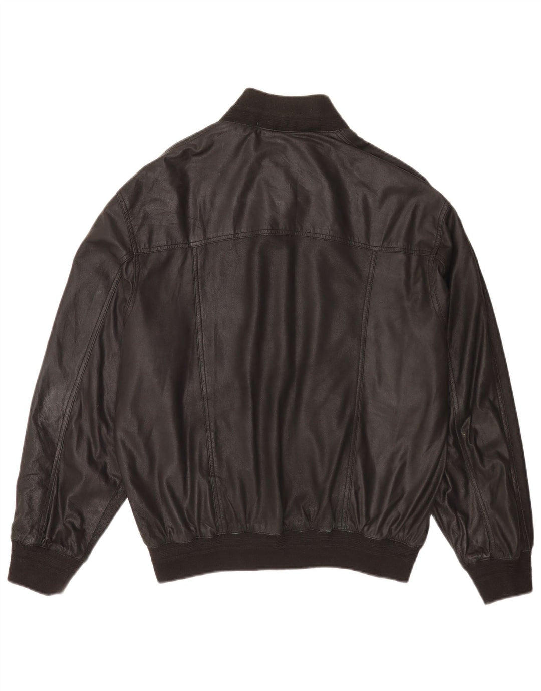 Jaqueta bomber de couro masculina vintage IT 54 2XL preta