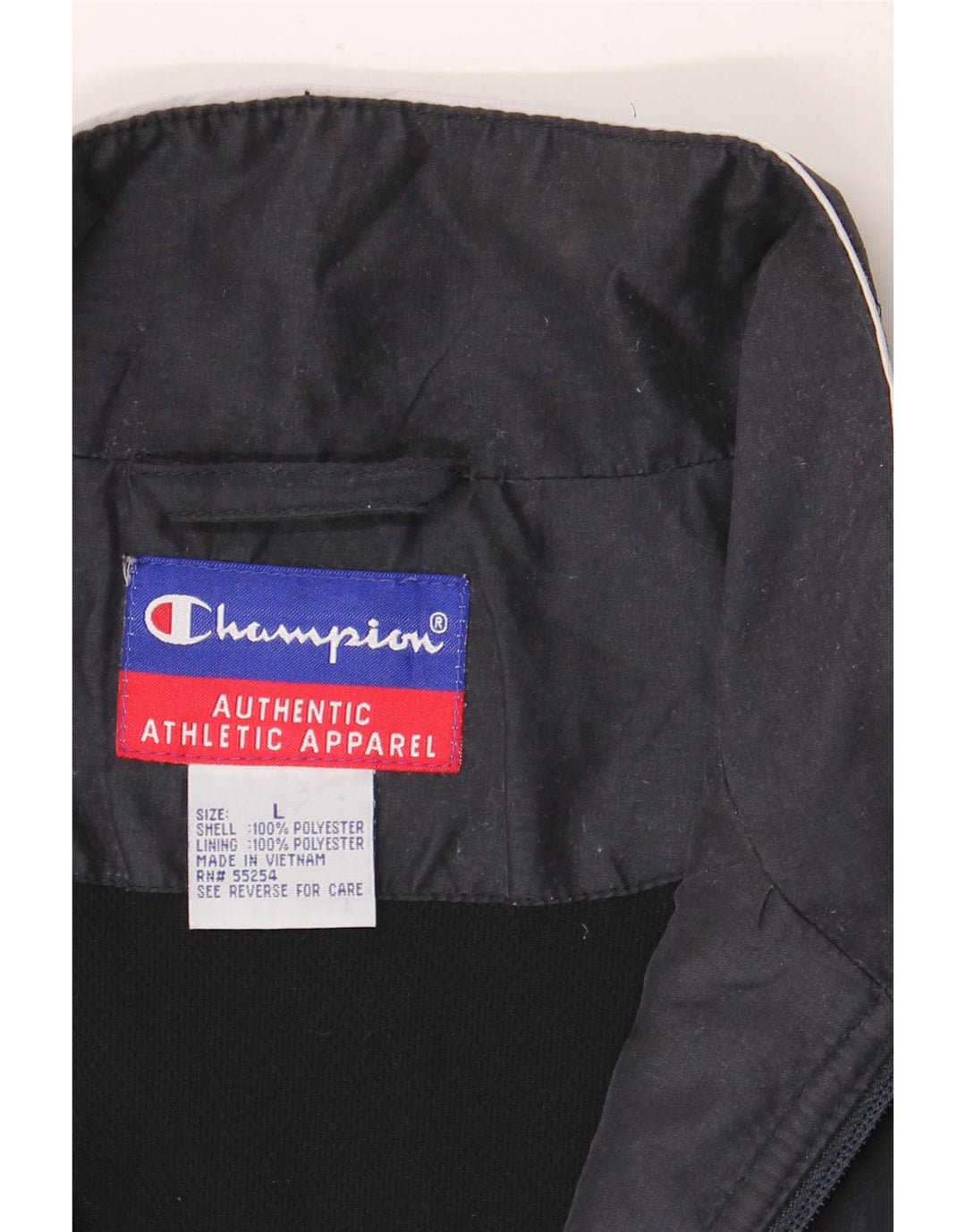 Jaqueta masculina de agasalho Champion grande poliéster colorblock azul marinho