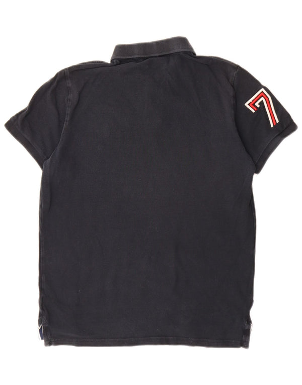 Camisa polo masculina Superdry Graphic Rugby grande algodão azul marinho