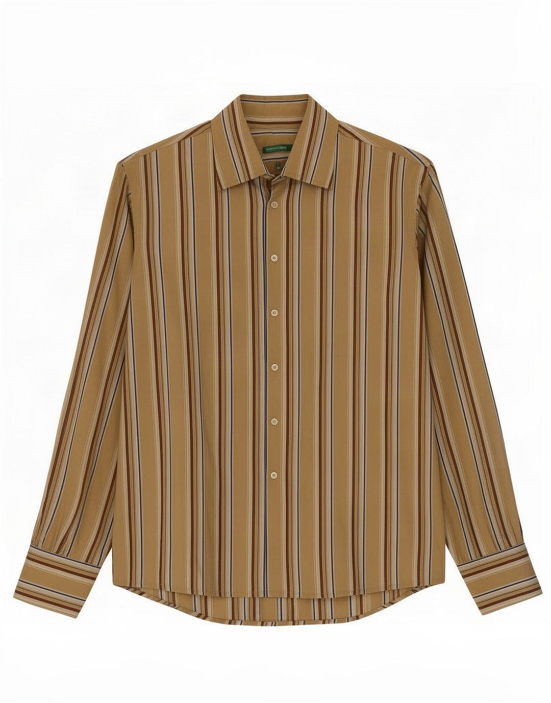 Camisa masculina Benetton média bege listrada