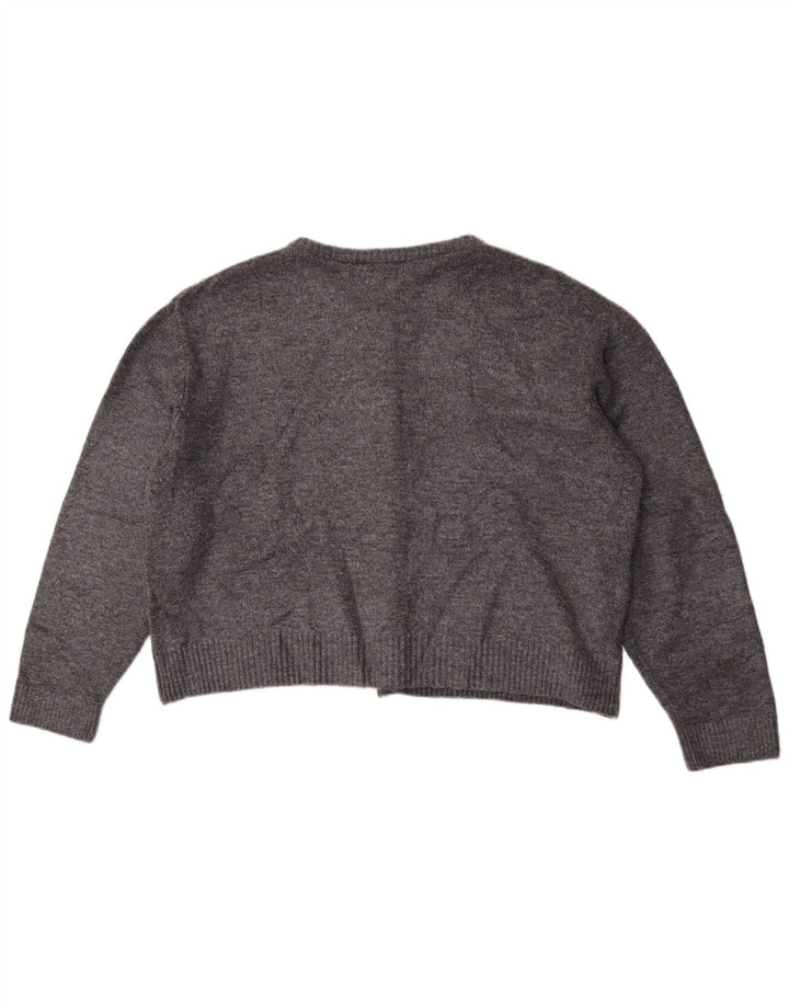 Suéter cardigã feminino Marks & Spencer Crop Oversized UK 18 XL cinza