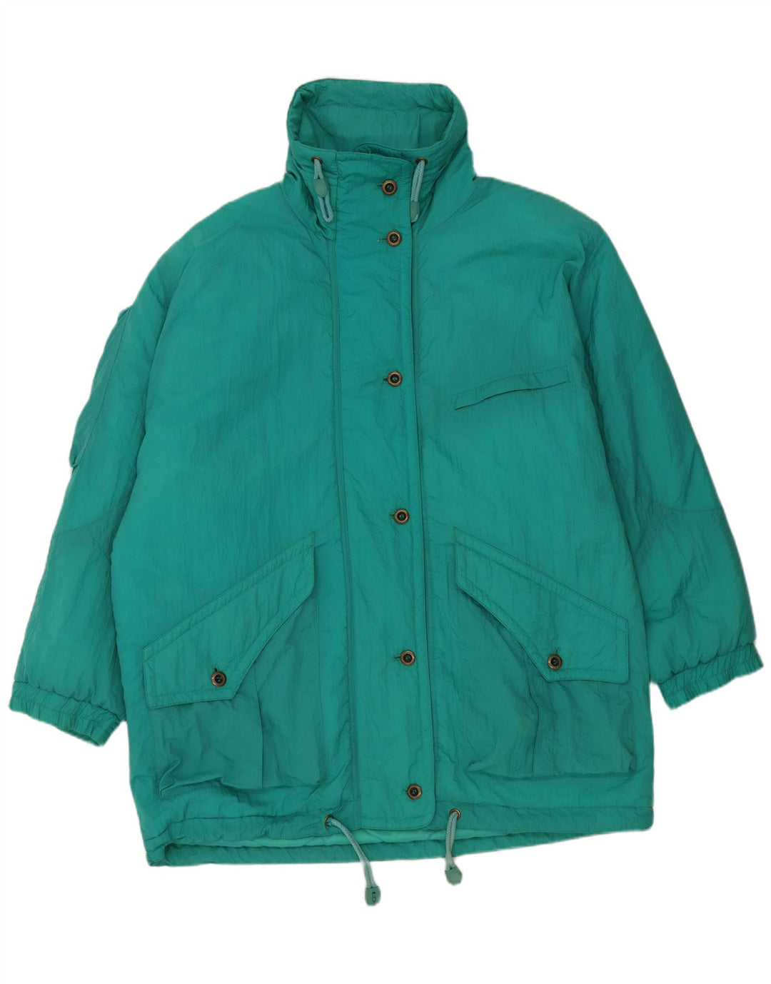 Casaco acolchoado superdimensionado feminino vintage EU 46 XL verde Nylon