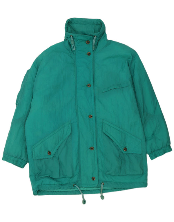 Casaco acolchoado superdimensionado feminino vintage EU 46 XL verde Nylon