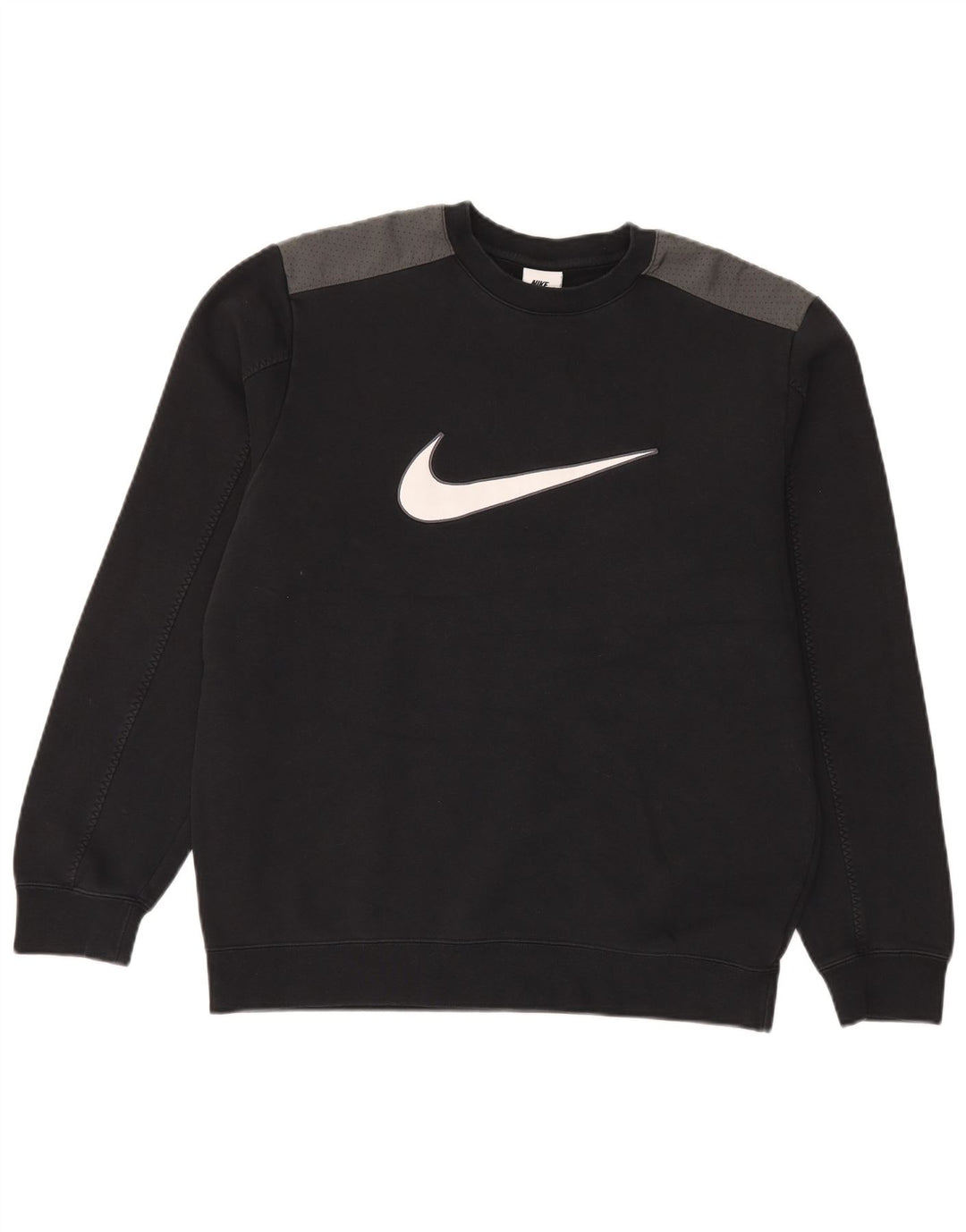 Moletom gráfico masculino Nike Jumper médio preto colorblock algodão