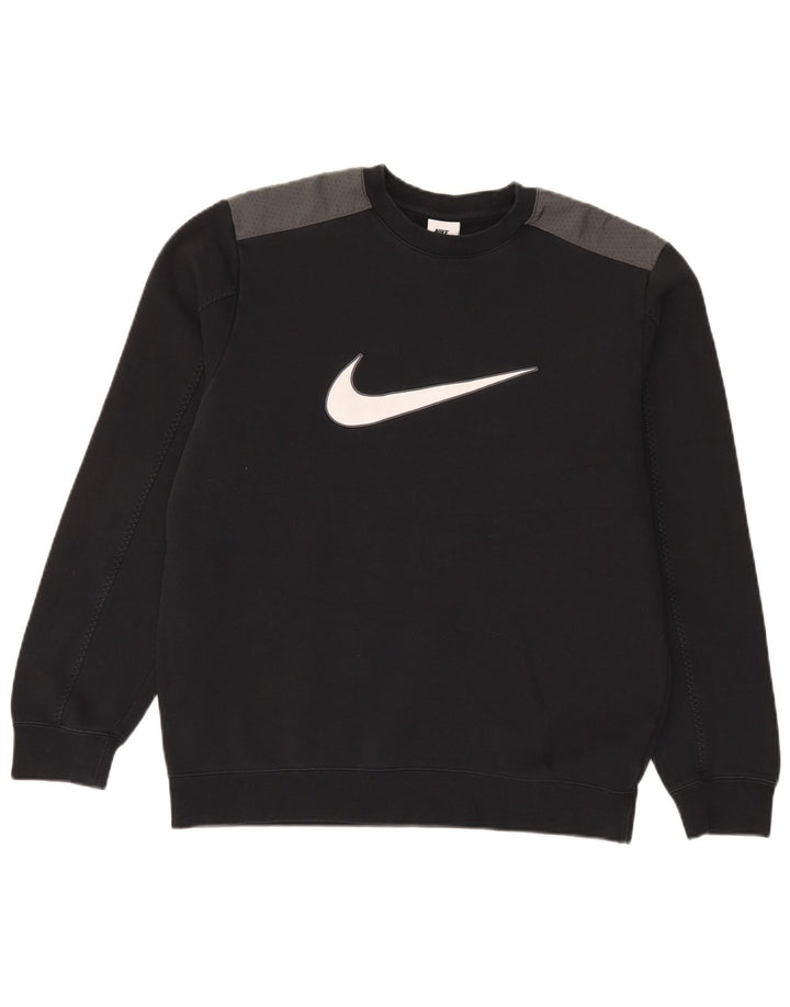 Moletom gráfico masculino Nike Jumper médio preto colorblock algodão