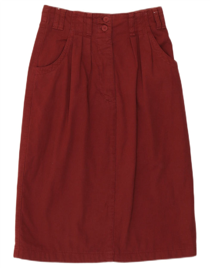 Saia midi feminina vintage IT 40 algodão médio Borgonha