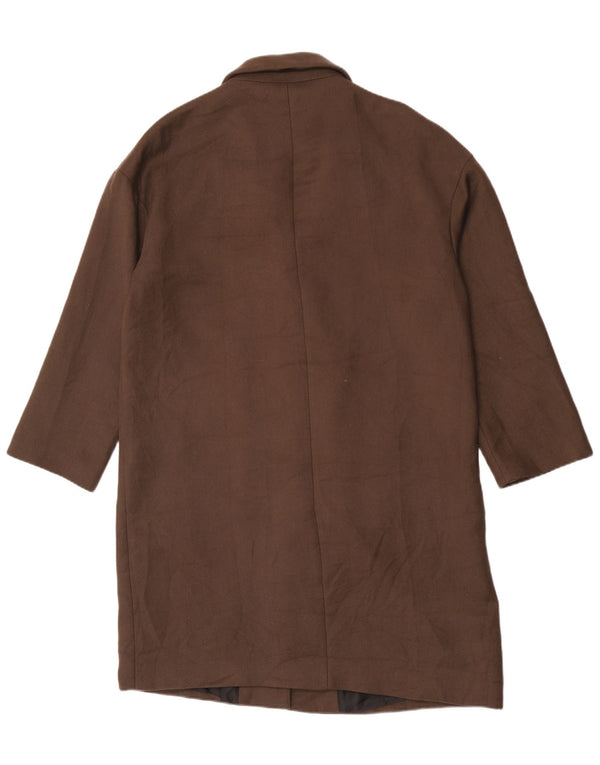 Sobretudo oversized feminino Zara UK 14 poliéster marrom médio