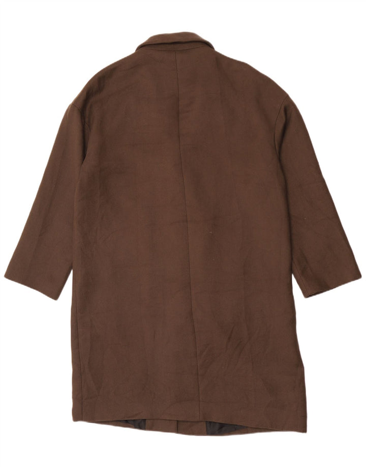 Sobretudo oversized feminino Zara UK 14 poliéster marrom médio