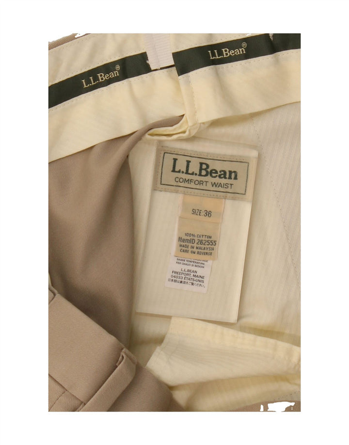 L.L.BEAN Mens Straight Chino Trousers W36 L30 Beige Cotton Vintage L.L.Bean and Second-Hand L.L.Bean from Messina Hembry 