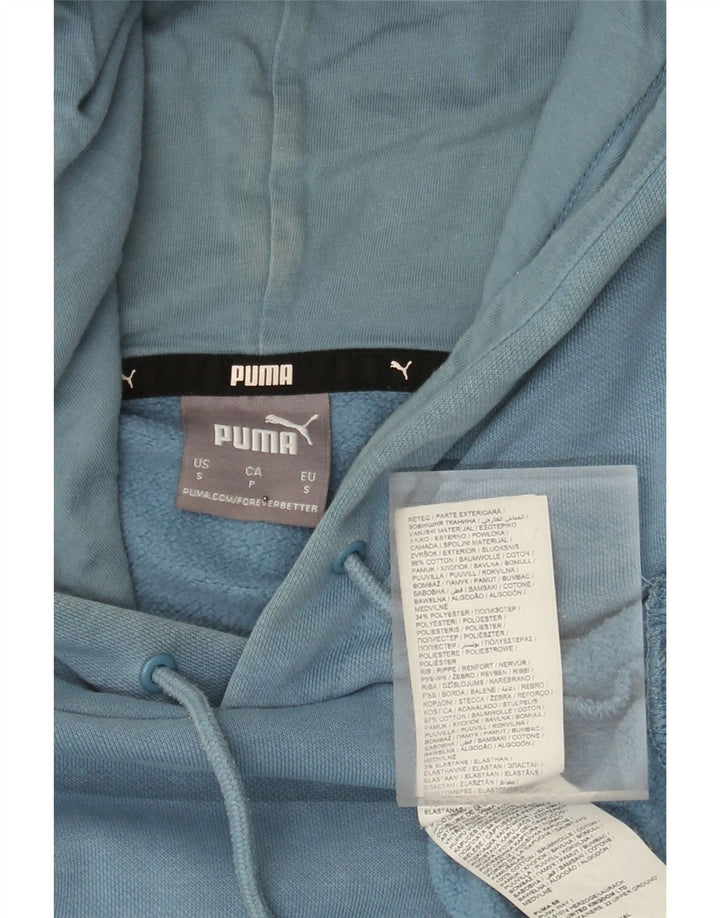 Puma Mens Hoodie Jumper Pequeno Algodão Azul