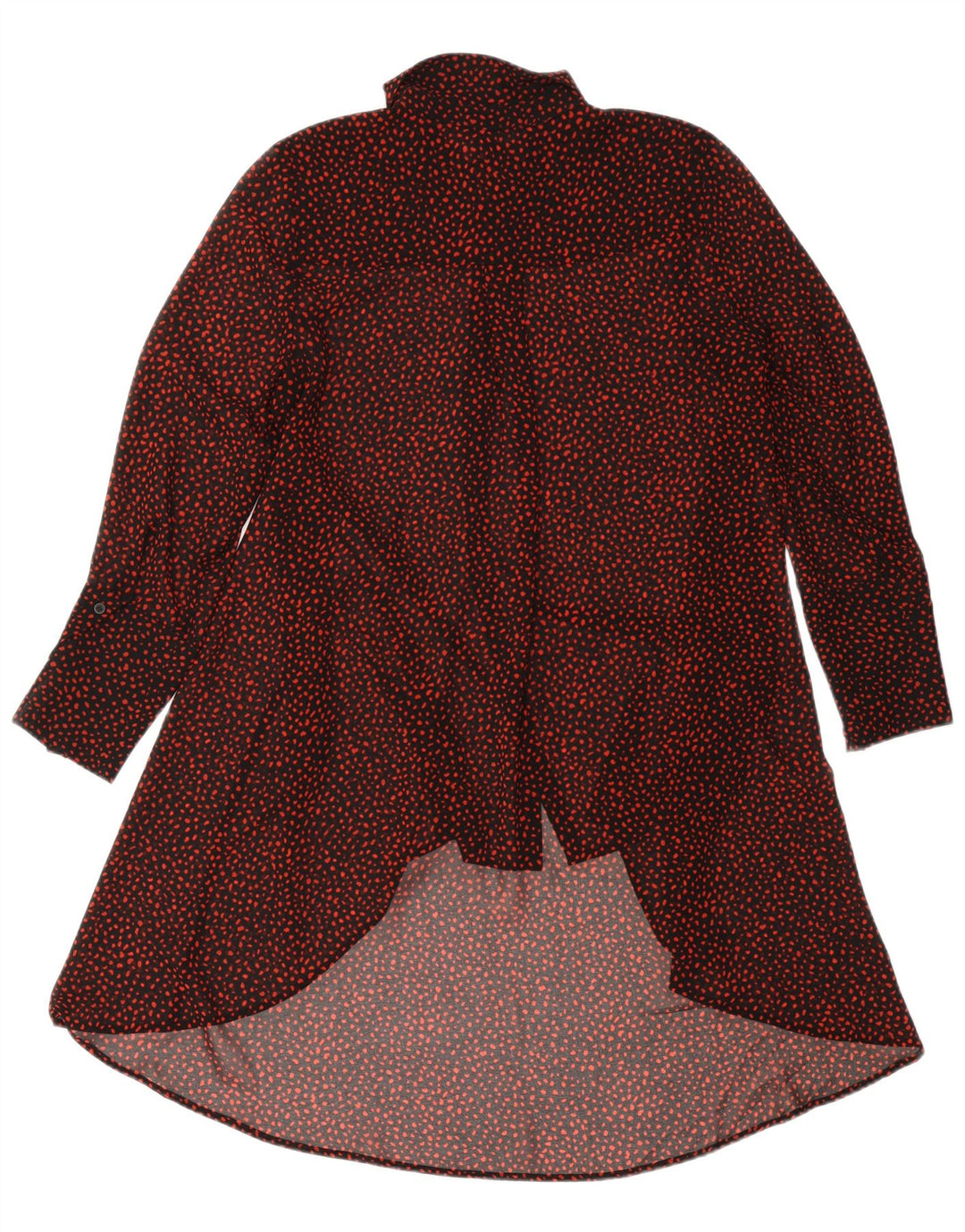 Vestido camisa feminino de manga comprida MINT VELVET Reino Unido 12 médio preto manchado