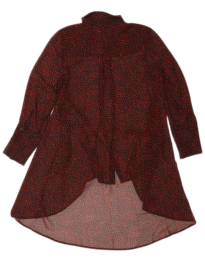 Vestido camisa feminino de manga comprida MINT VELVET Reino Unido 12 médio preto manchado