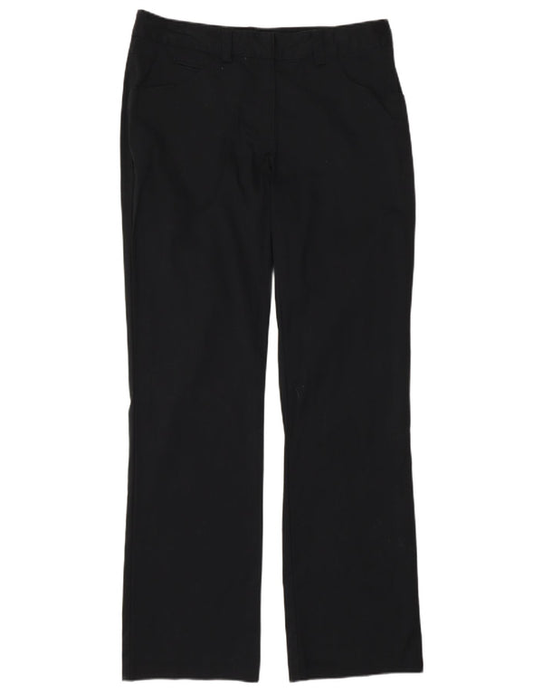 Calças casuais retas femininas Nike UK 10 pequenas W32 L30 algodão preto
