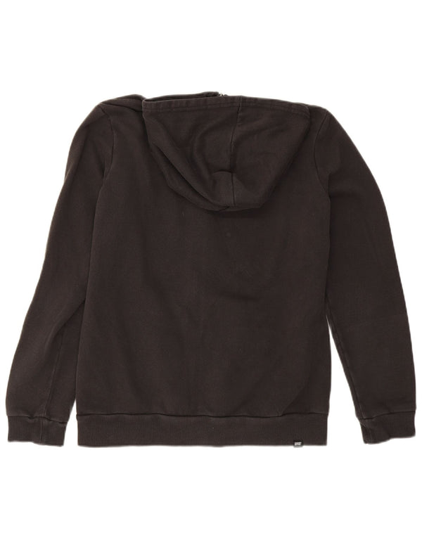 Suéter feminino Puma com capuz e zíper gráfico UK 14 algodão preto médio