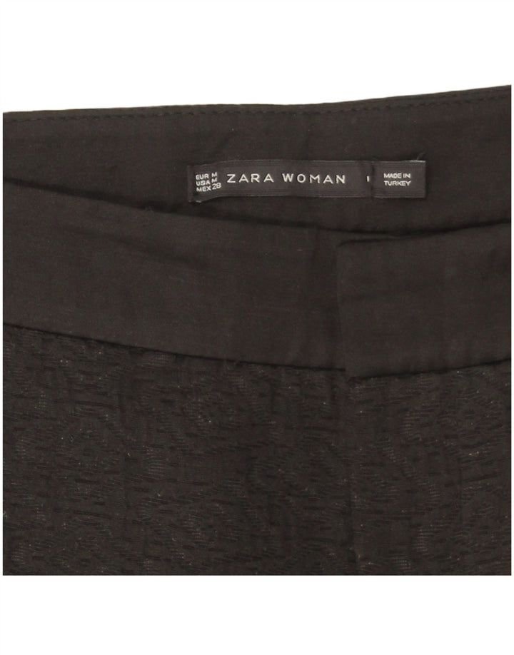 Zara Calça Chino Feminina Slim Médio W28 L27 Poliéster Geométrico Preto