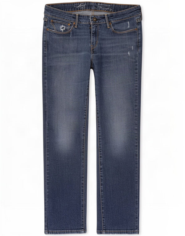 Calça jeans feminina Levi's com curva leve e cintura baixa reta W30 L30 algodão azul