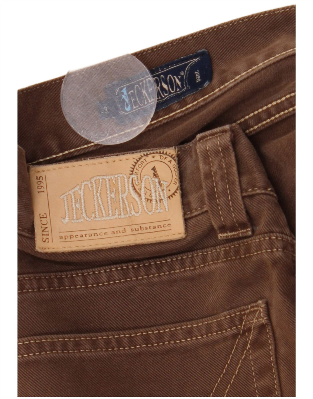 Jeans retos masculinos Jeckerson W33 L30 algodão marrom