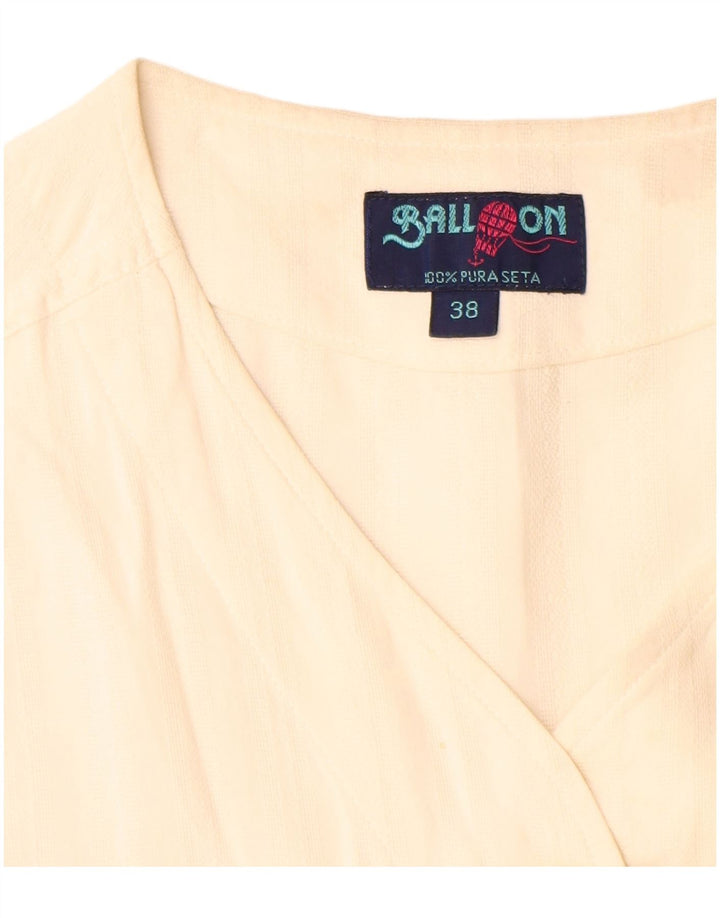 Blusa feminina balão sem mangas EU 38 médio off white seda