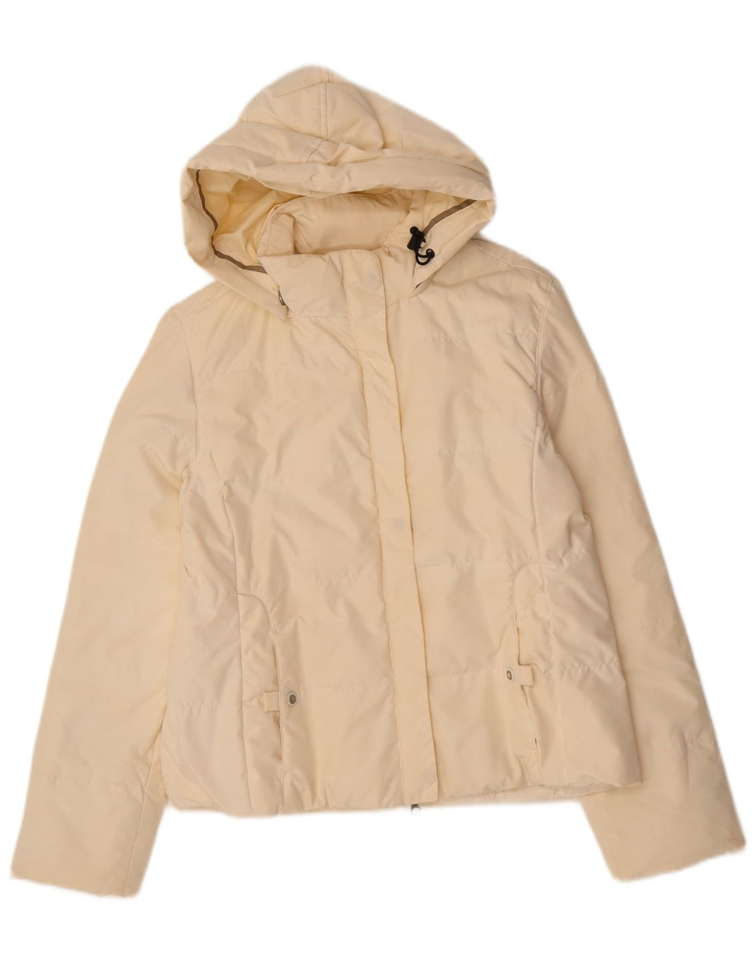Jaqueta feminina acolchoada com capuz CHAMPION UK 14 médio off white