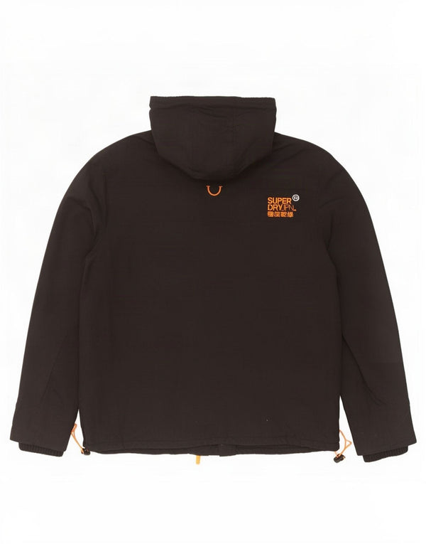 Jaqueta corta-vento masculina Superdry com capuz e blusão UK 40 grande preto